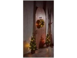 Set de árboles de Navidad y corona de Adviento con LED