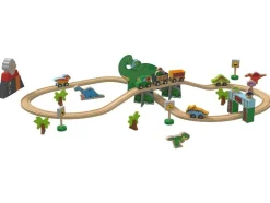 Set de tren de madera »Granja / Dinosaurios«