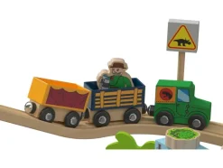 Set de tren de madera »Granja / Dinosaurios«