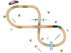 Set de tren de madera »Granja / Dinosaurios«