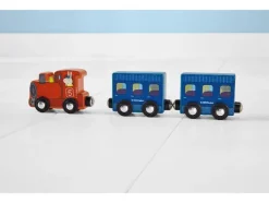 Set de tren de madera «Peppa Pig», con equipamiento amplio.