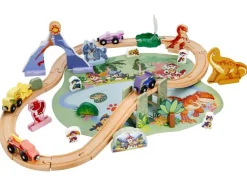 Set de tren de madera, 53 piezas.