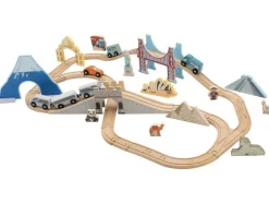 Set de tren de madera »Viaje por Europa / Vuelta al mundo«