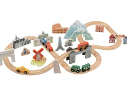 Set de tren XL de madera Viaje por Europa y el mundo