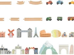 Set de tren XL de madera Viaje por Europa y el mundo