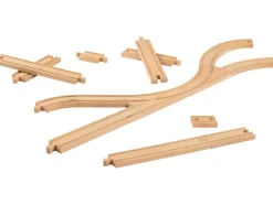 Set de vías de tren de madera