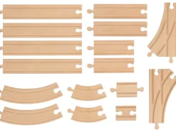 Set de vías de tren de madera