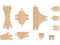 Set de vías de tren de madera