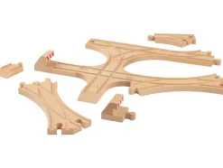 Set de vías de tren de madera