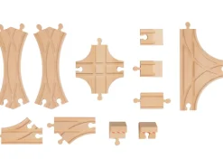 Set de vías de tren de madera