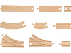Set de vías de tren de madera