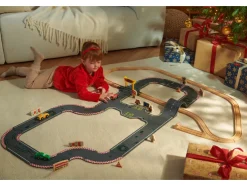 Set de vías de tren de madera