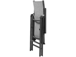 Sillón plegable de aluminio »Houston« gris claro melange, 2 unidades.