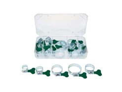 Surtido de ganchos y ojillas / tubos termorretráctiles / remaches ciegos / anillos de junta / abrazaderas para manguera / abrazaderas para manguera con cabeza de mariposa.
