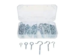 Surtido de ganchos y ojillas / tubos termorretráctiles / remaches ciegos / anillos de junta / abrazaderas para manguera / abrazaderas para manguera con cabeza de mariposa.