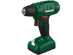 Taladro atornillador con acumulador de 12 V PBSAE 12 A1, con batería y cable de carga USB-C.
