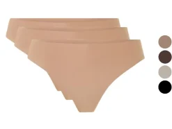 Tanga de encaje láser para mujer, 3 unidades.