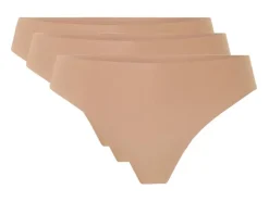 Tanga de encaje láser para mujer, 3 unidades.