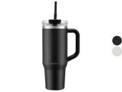 Taza de viaje con asa y pajita de silicona »TRAVELMUG«