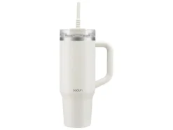 Taza de viaje con asa y pajita de silicona »TRAVELMUG«