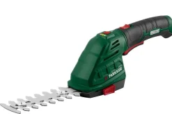 Tijeras cortacésped y arregloscubos 4 V 2 en 1 recargables «PGSA 4 D5», con mango suave giratorio de 180°.