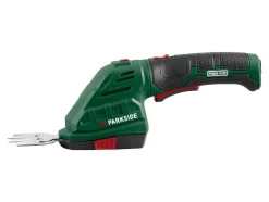 Tijeras cortacésped y arregloscubos 4 V 2 en 1 recargables «PGSA 4 D5», con mango suave giratorio de 180°.