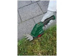 Tijeras cortacésped y arregloscubos 4 V 2 en 1 recargables «PGSA 4 D5», con mango suave giratorio de 180°.