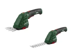 Tijeras cortacésped y arregloscubos 4 V 2 en 1 recargables «PGSA 4 D5», con mango suave giratorio de 180°.