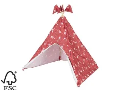 Tipi de madera, con algodón.