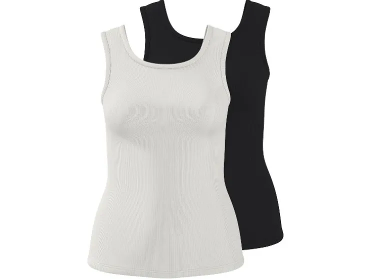 Tops de canalé para mujer, 2 unidades.
