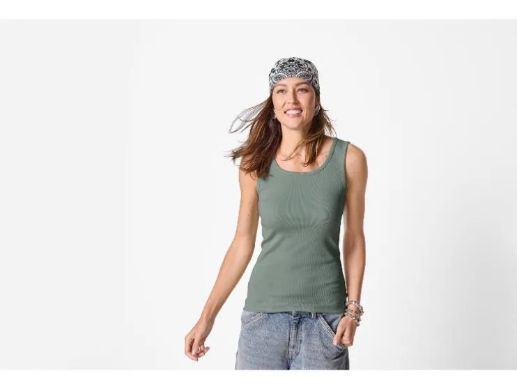 Tops de canalé para mujer, 2 unidades.