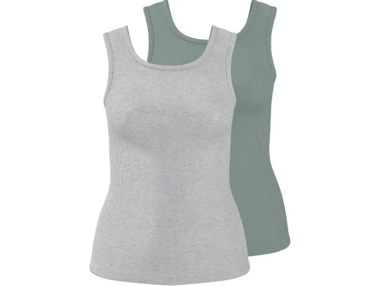 Tops de canalé para mujer, 2 unidades.