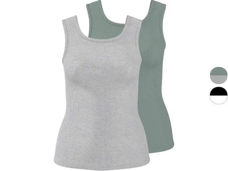 Tops de canalé para mujer, 2 unidades.