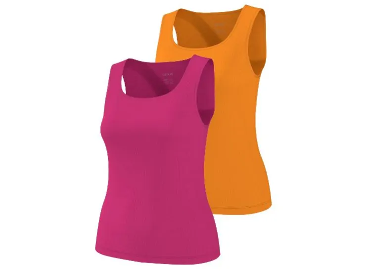 Tops de canalé para mujer, 2 unidades.