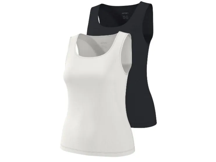 Tops de canalé para mujer, 2 unidades.