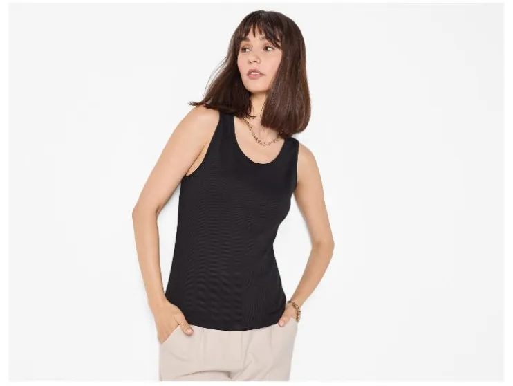 Tops de canalé para mujer, 2 unidades.
