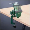 Tornillo de banco universal para mesa, con cabezal de herramienta intercambiable.