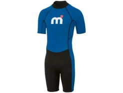 Traje de neopreno shorty, corto, con cremallera en la espalda, azul/negro.