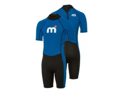 Traje de neopreno shorty, corto, con cremallera en la espalda, azul/negro.