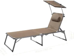 Tumbona de tres patas de aluminio »Houston«, taupe.