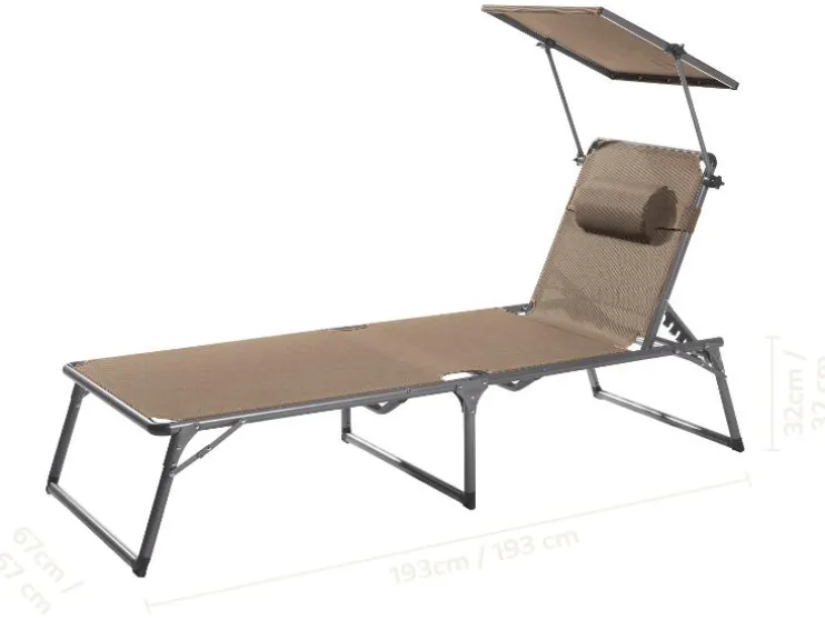 Tumbona de tres patas de aluminio »Houston«, taupe.