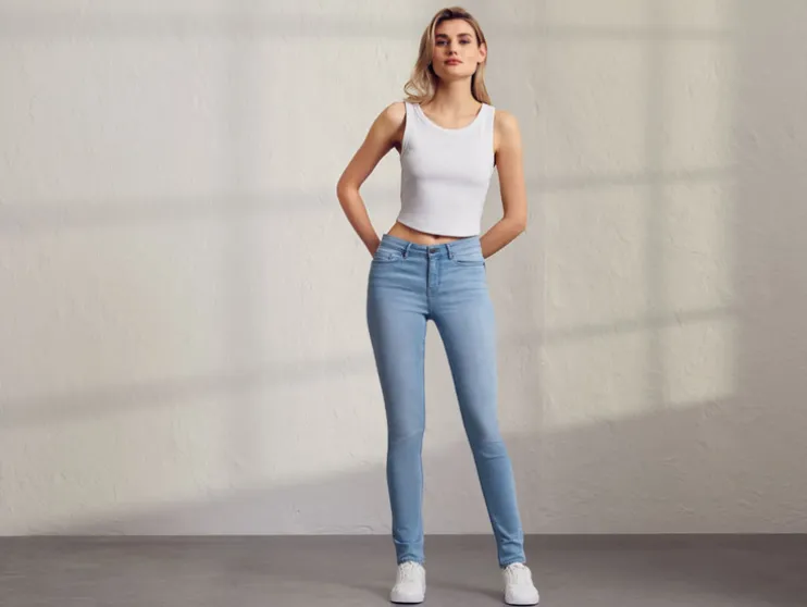 Vaqueros push-up para mujer, super skinny fit, talle normal.