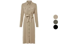 Vestido camisero de mujer, con aberturas laterales.