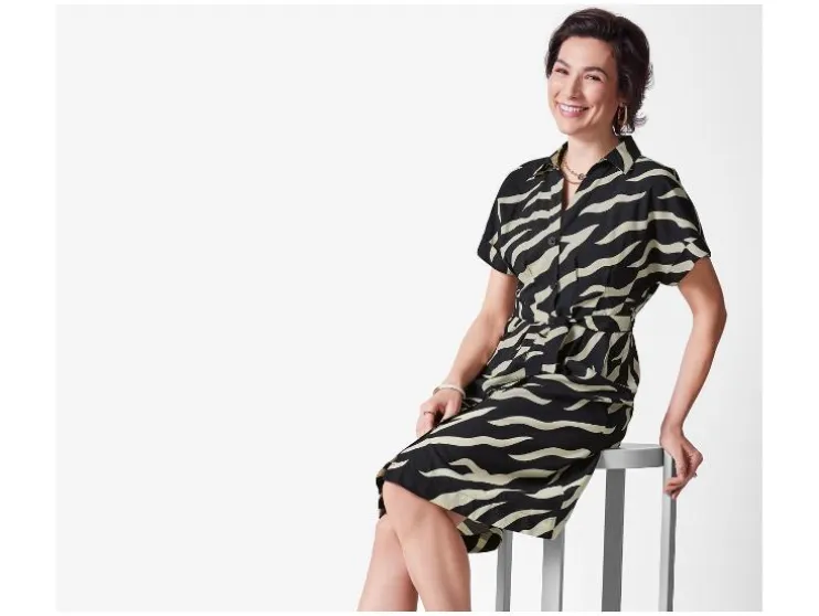 Vestido cruzado de mujer / Vestido, con lazo.
