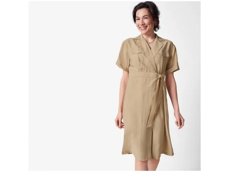 Vestido cruzado de mujer / Vestido, con lazo.