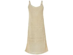Vestido de ganchillo para mujer, de corte ceñido.