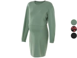 Vestido de lactancia y premamá de felpa para mujer con parte superior a juego.