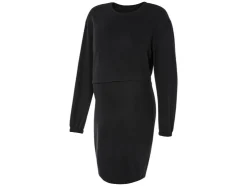 Vestido de lactancia y premamá de felpa para mujer con parte superior a juego.