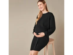 Vestido de lactancia y premamá de felpa para mujer con parte superior a juego.