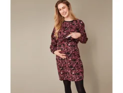 Vestido de lactancia y premamá de felpa para mujer con parte superior a juego.